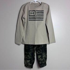 Under Armour Sz 7 Boys Long Sleeve Top with Camo Pants
